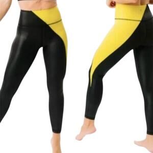 12. ZYIA | Active Yellow Metalic Leggings Size 6-8 EUC